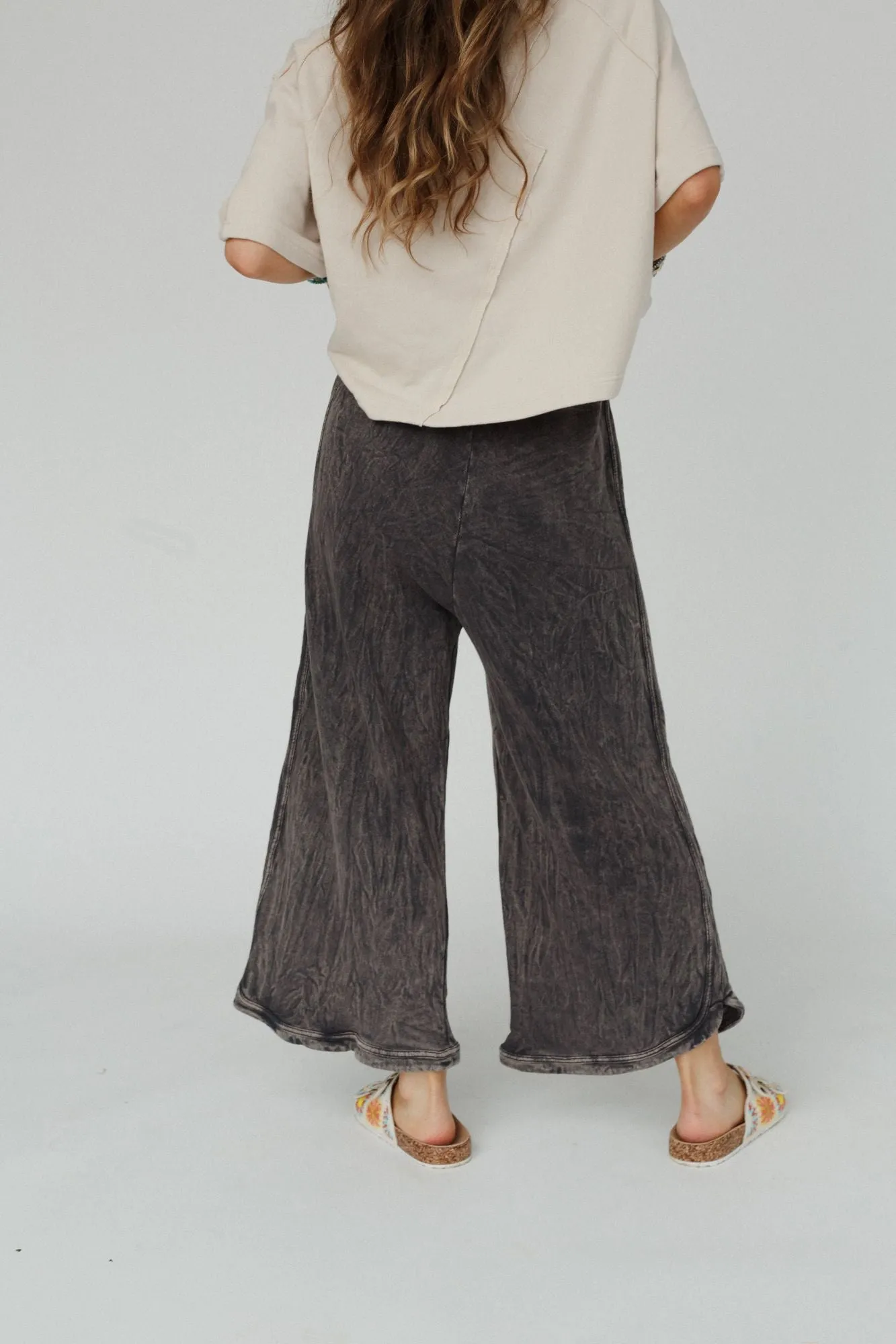 So Comfy Wide Leg Pant Petite Length - Charcoal