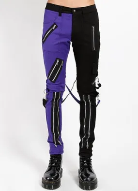 SPLIT LEG PURPLE/BLACK BONDAGE PANT