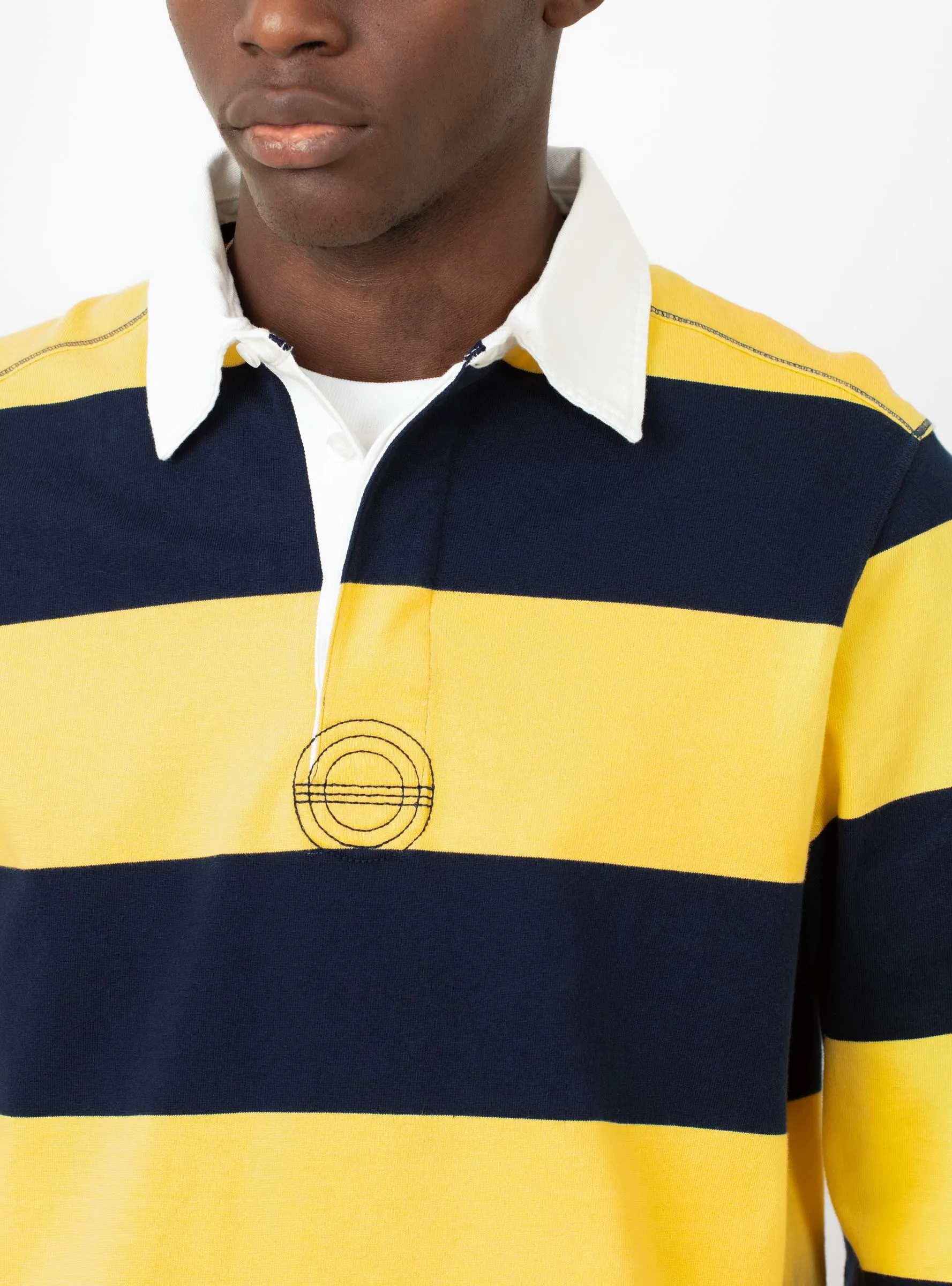 Striped Logo Rugby Polo Sweat Snapdragon