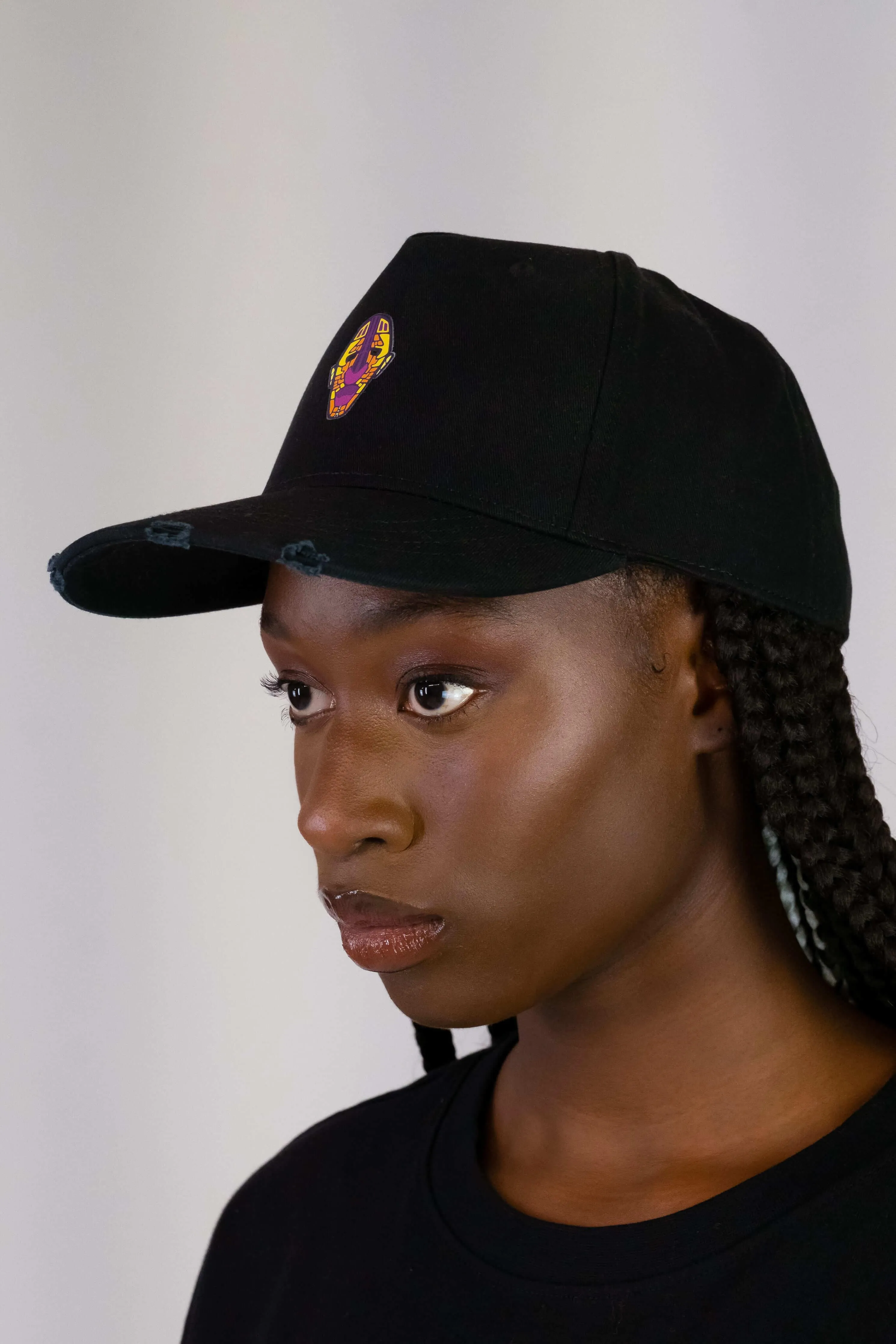 Sue Adinkra Cargo Cap Women in Black