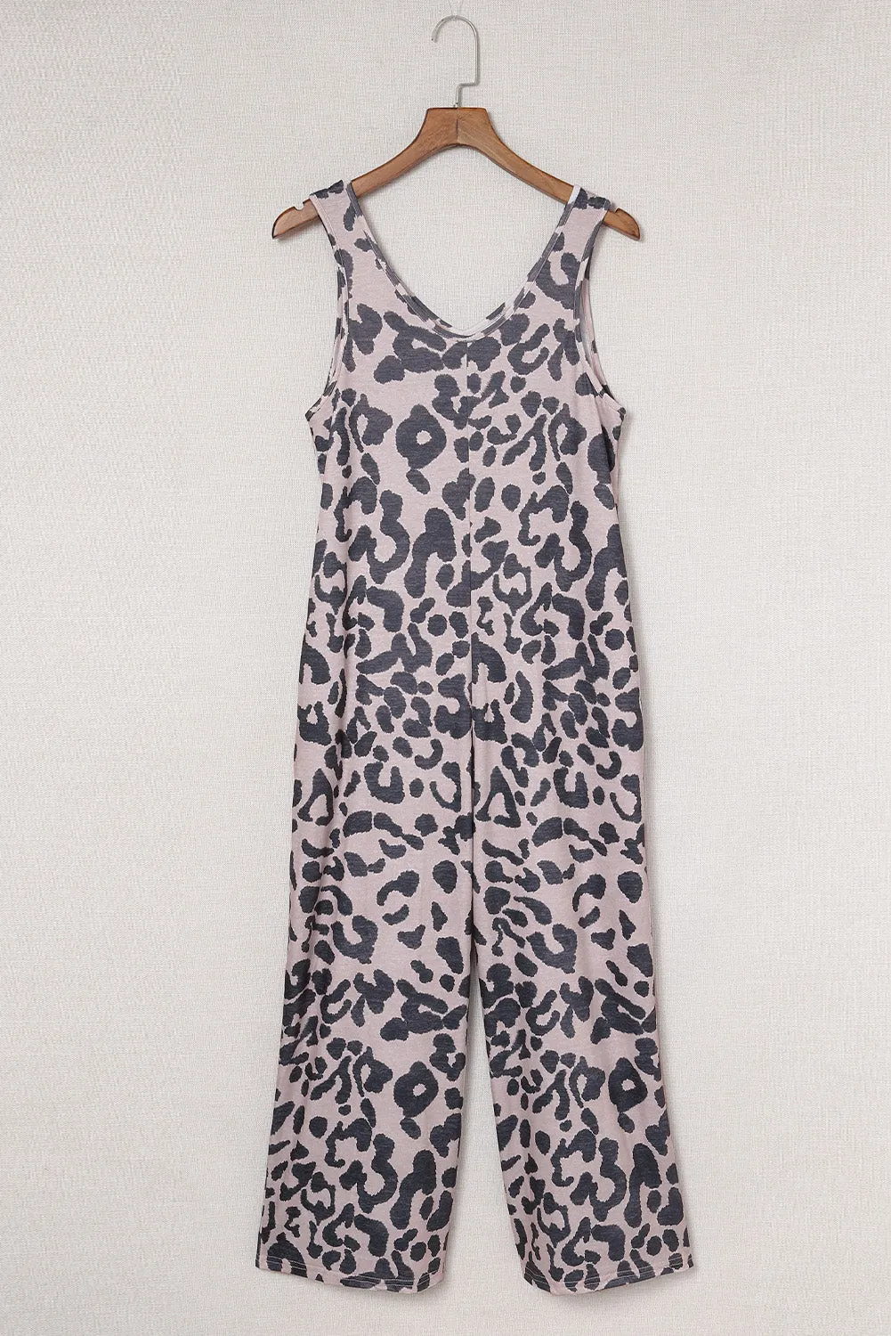 Sunset and Swim Leopard Sleeveless Wide Leg Jumpsuit