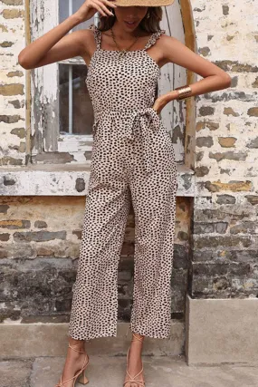 Sunset and Swim Printed Tie-Waist Wide Leg Jumpsuit