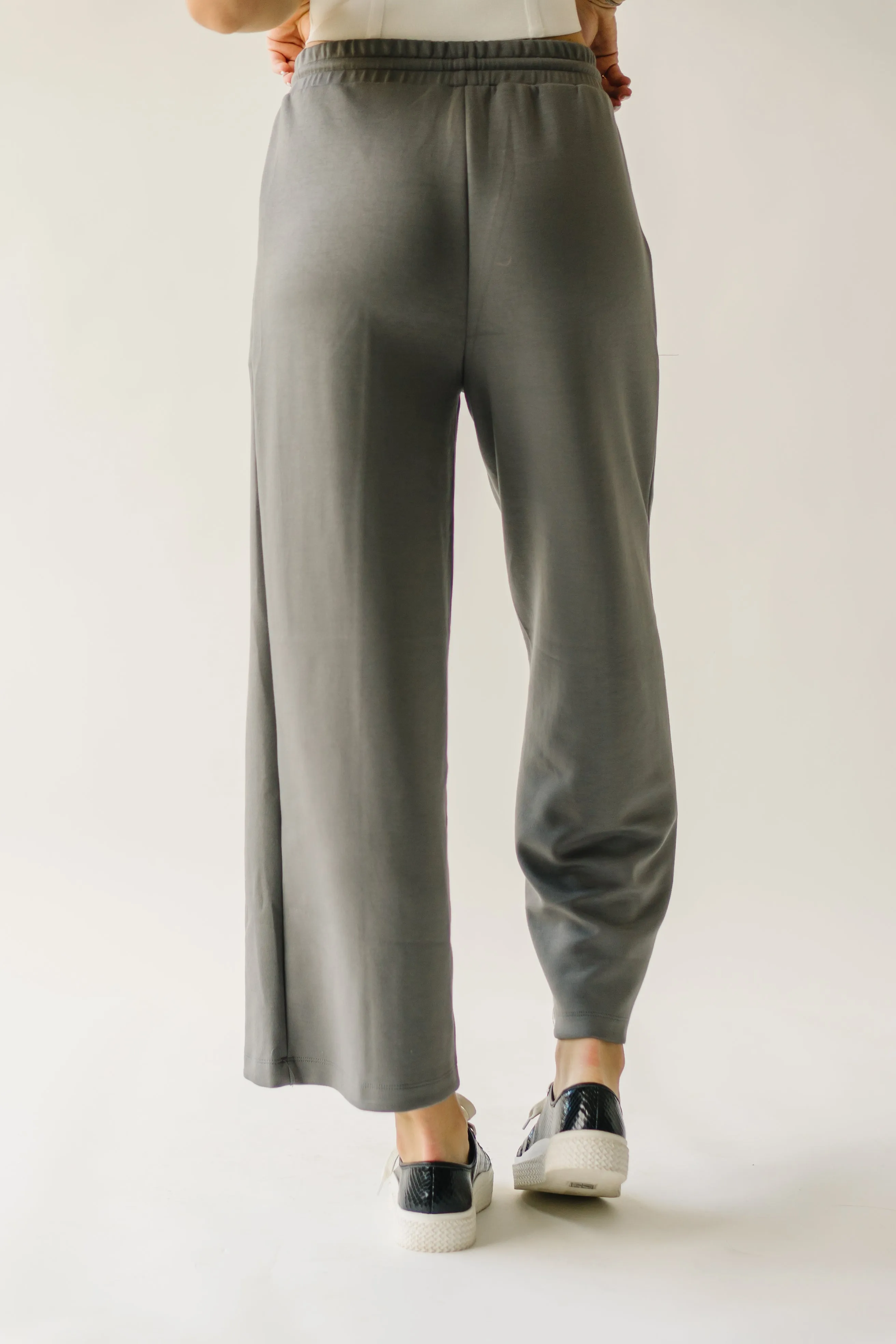 The Mazzara Wide Leg Pant in Charcoal