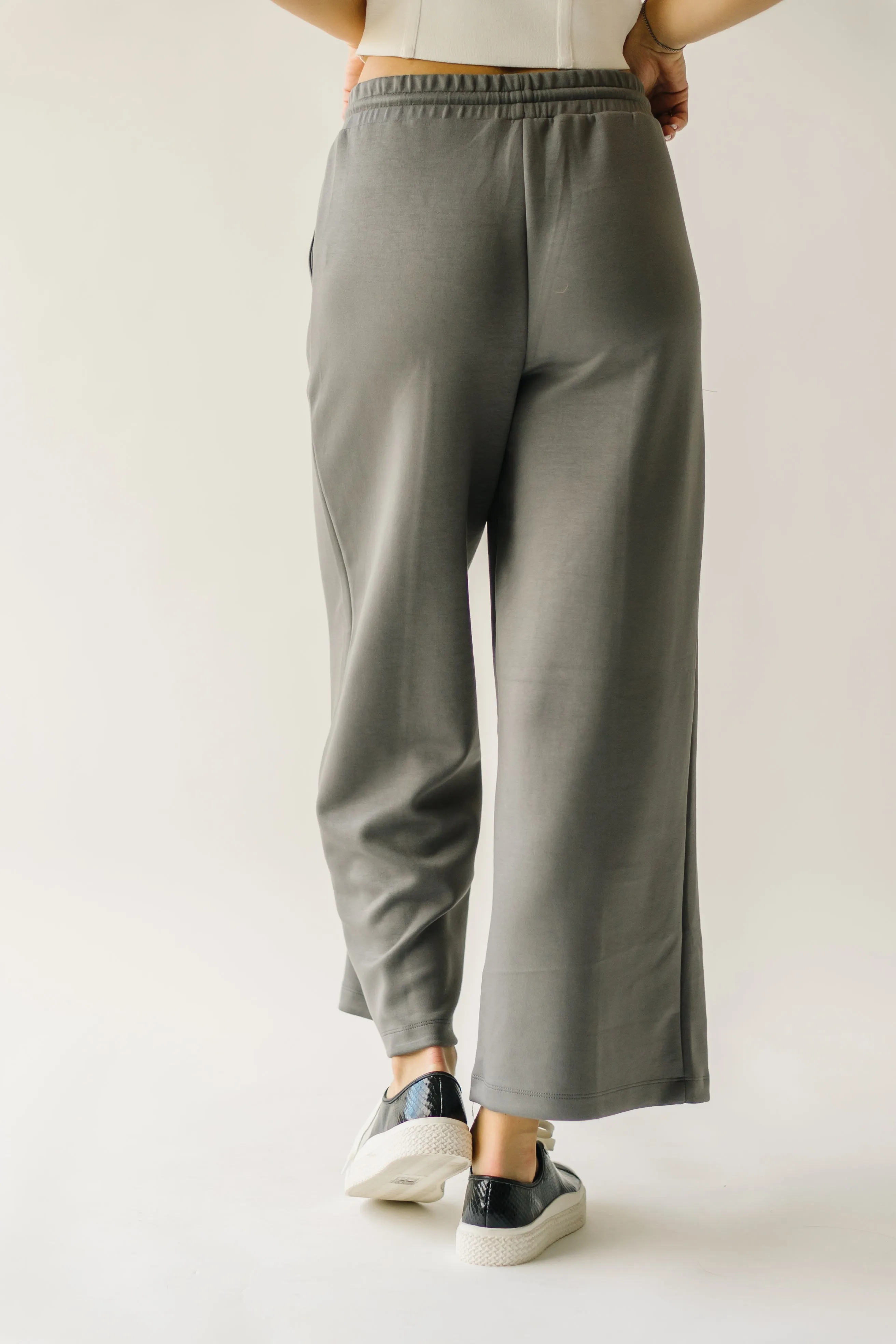 The Mazzara Wide Leg Pant in Charcoal