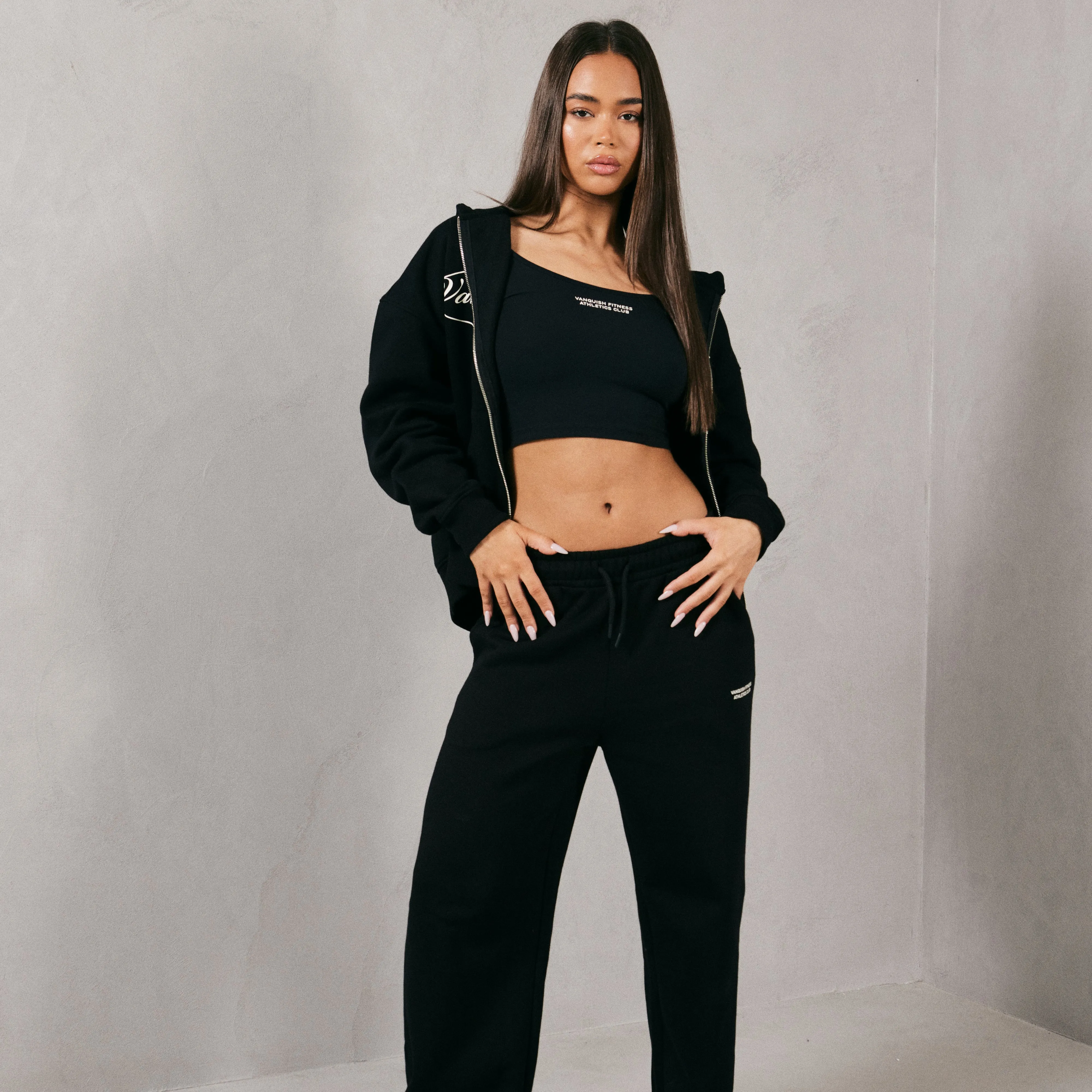 Vanquish Athletics Club Black Wide Leg Sweatpants