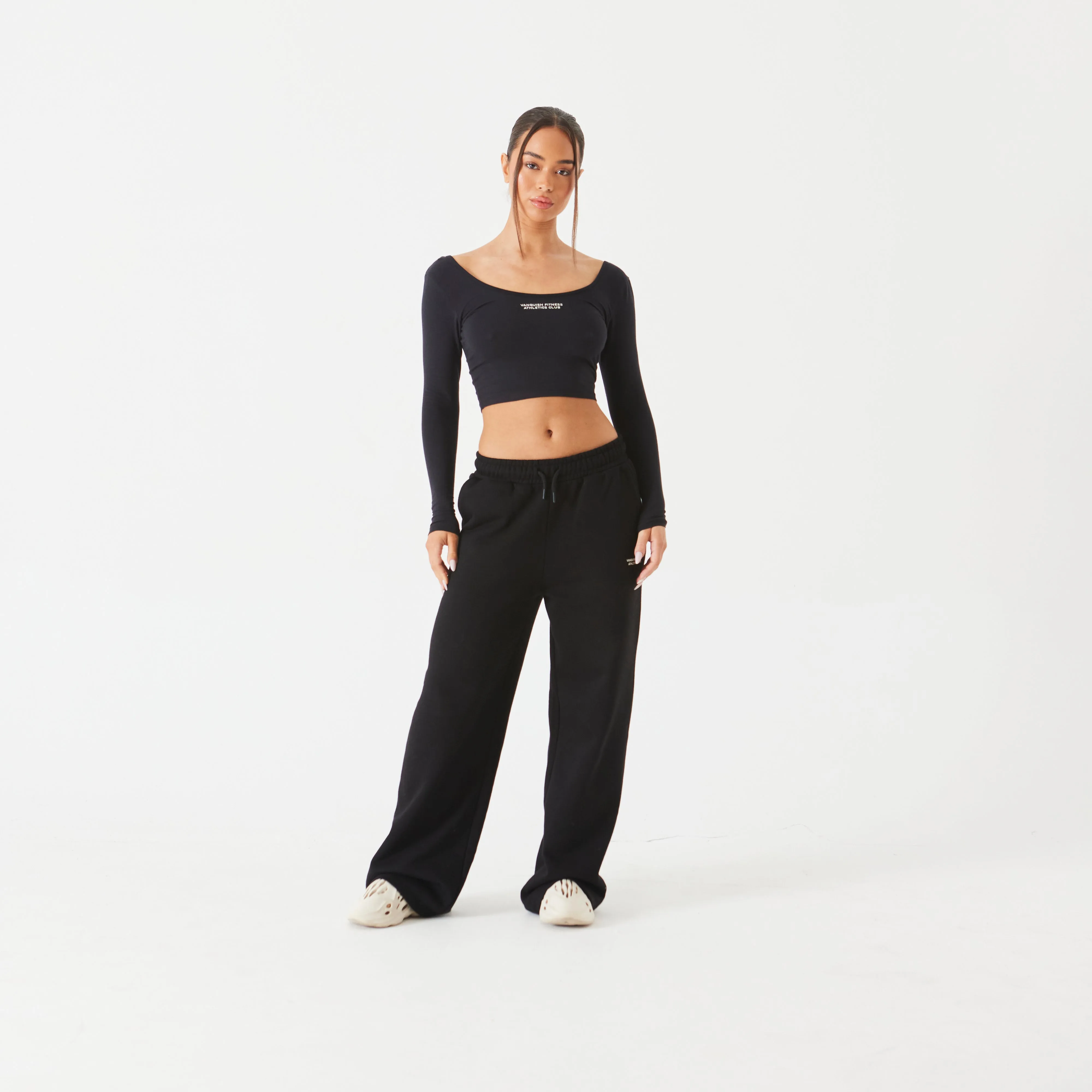 Vanquish Athletics Club Black Wide Leg Sweatpants