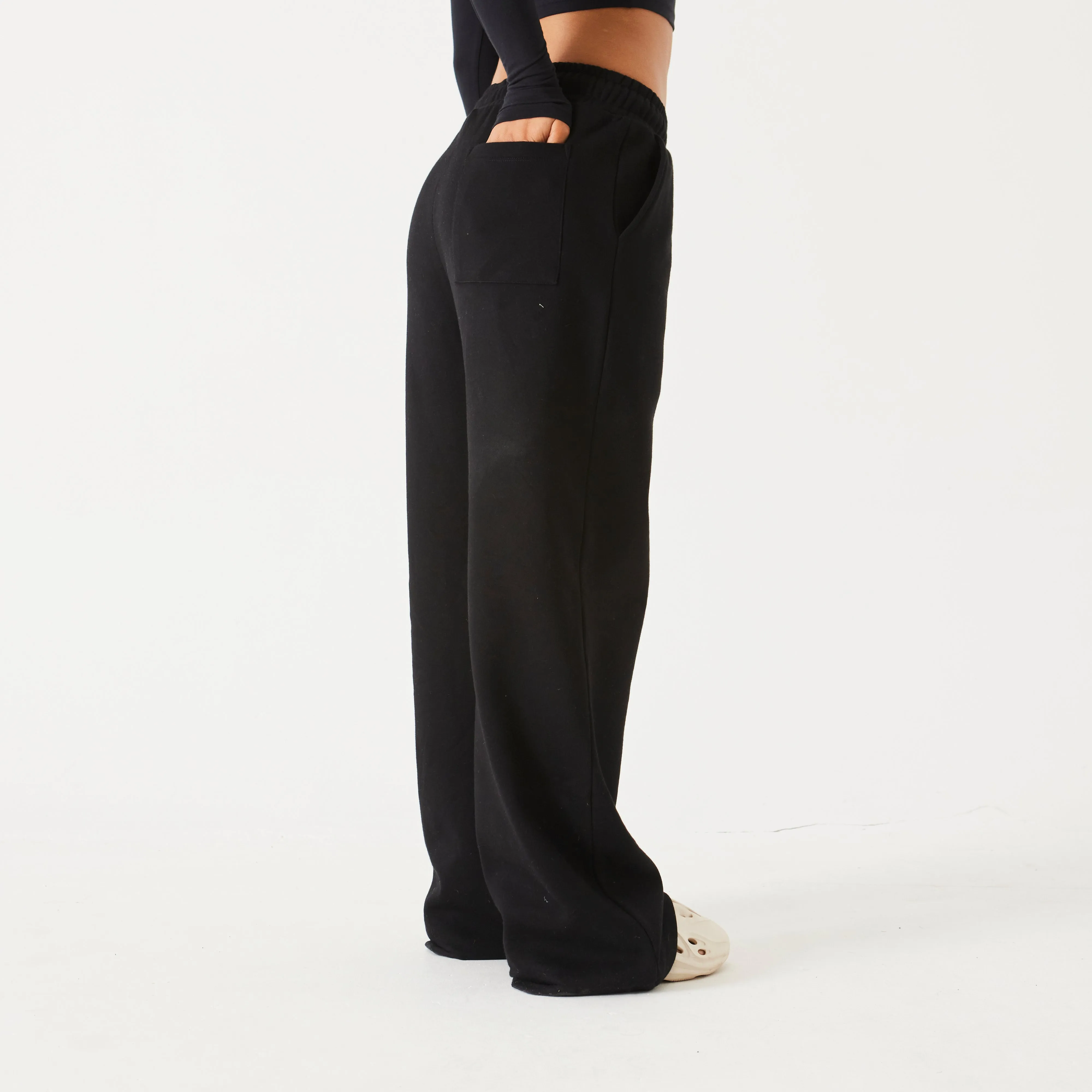 Vanquish Athletics Club Black Wide Leg Sweatpants