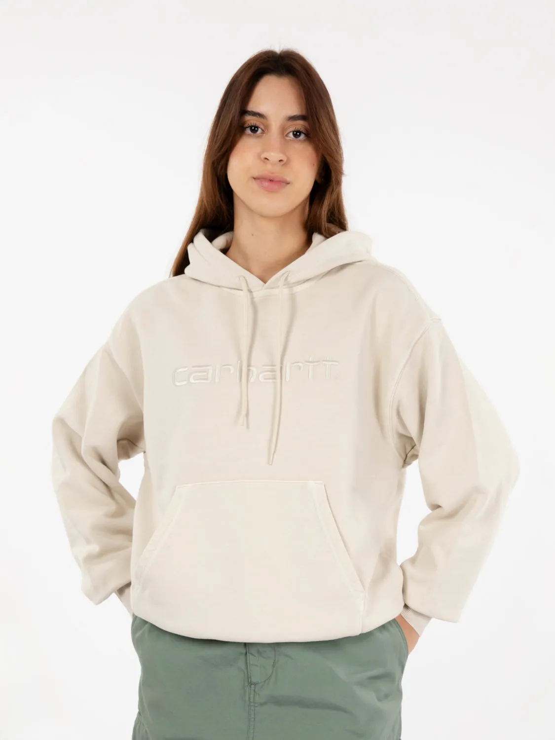 W' Hooded Duster sweat tonic