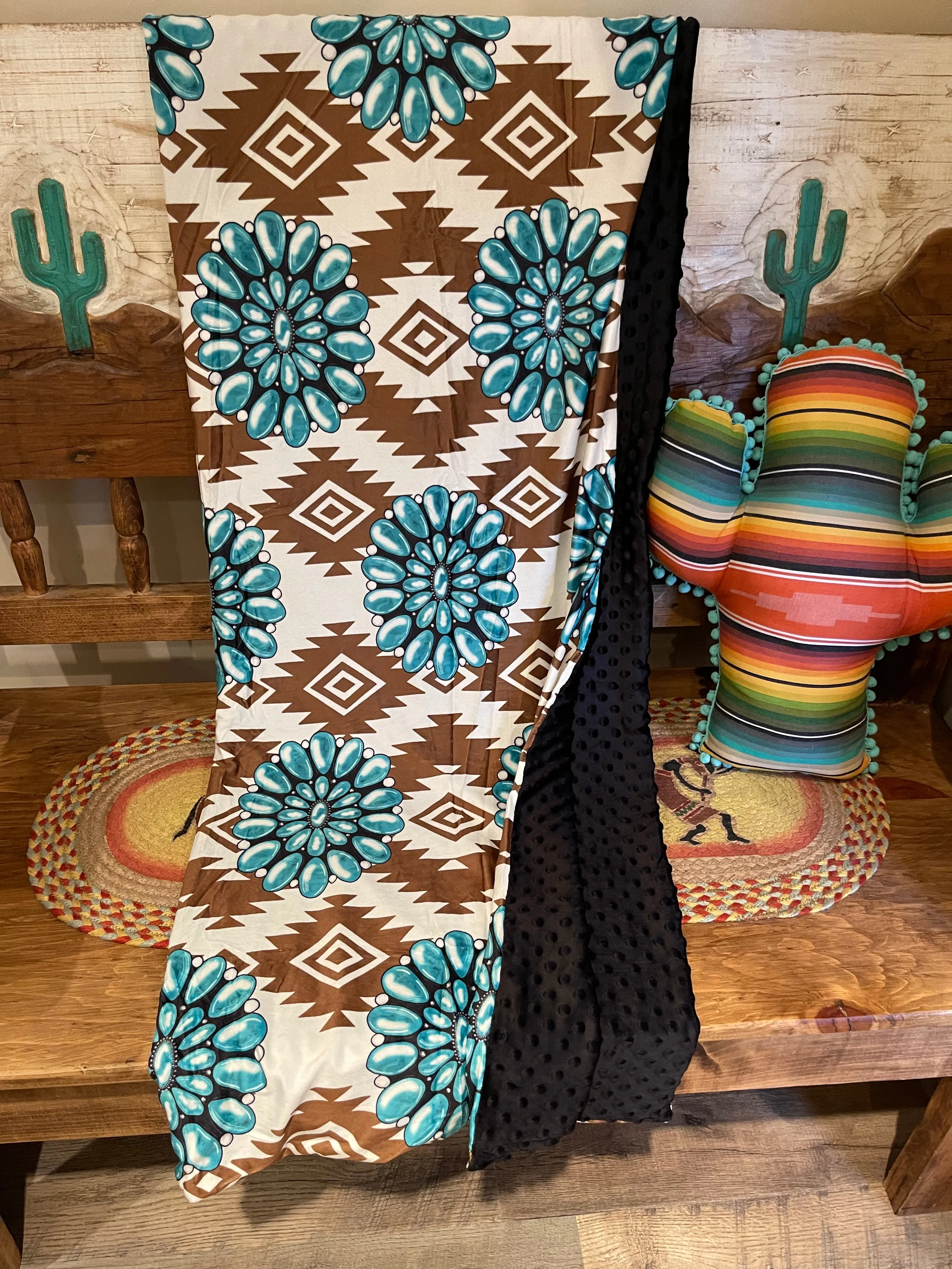 Western Minky throw blanket