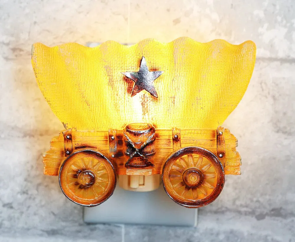 Western Night light  stagecoach