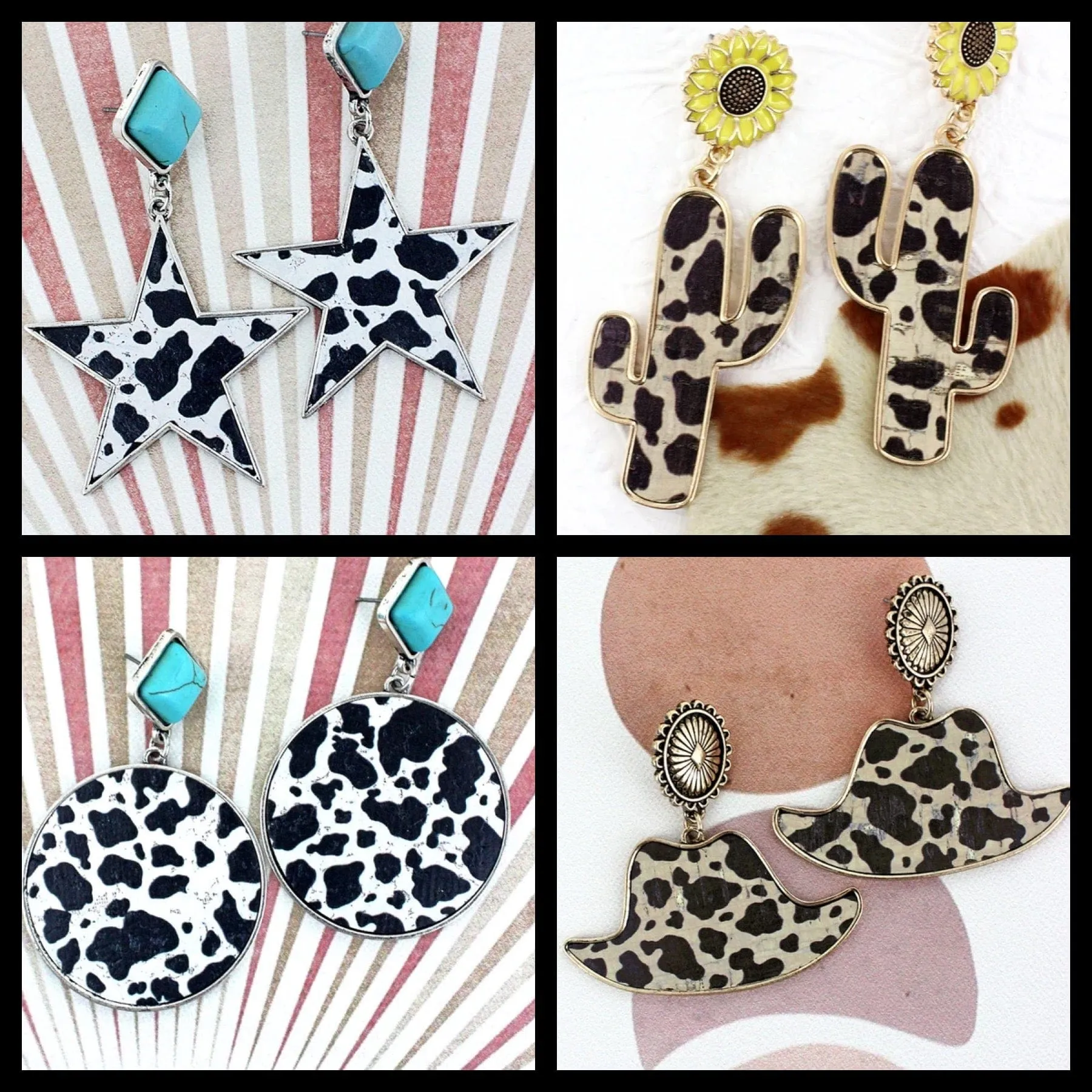 Wild western Cow town EARRINGS